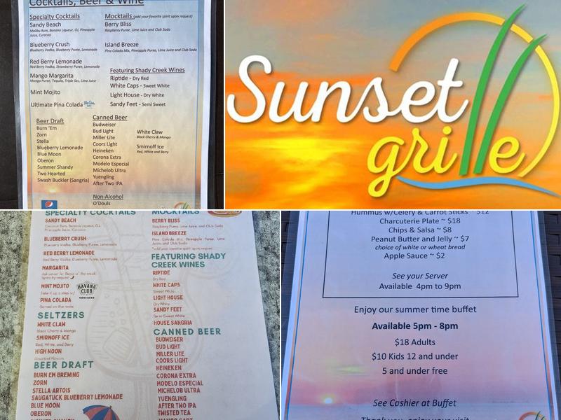Sunset Grille Rooftop Cantina & Beach Concession Menu