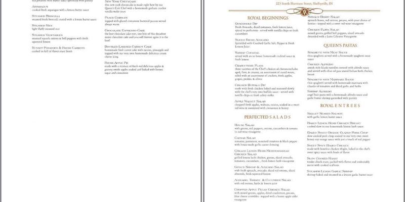 Queen's Catering Menu