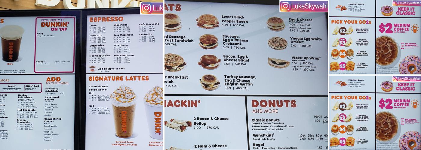 Dunkin' Menu