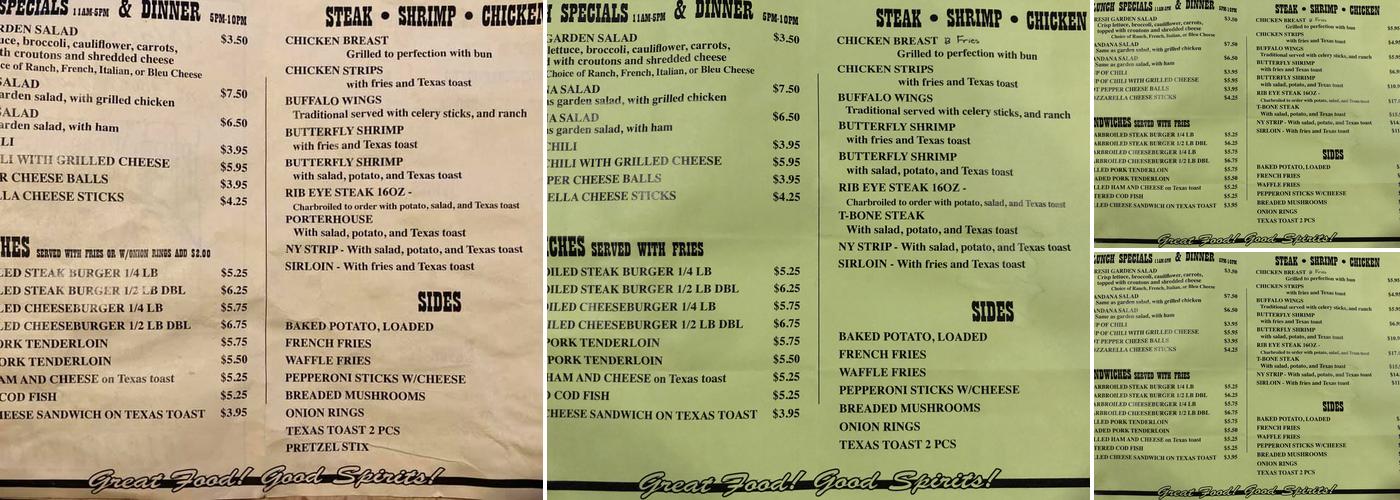 Bandana’s Menu