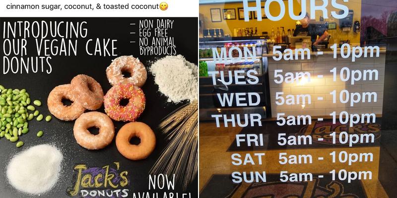Jack's Donuts Menu