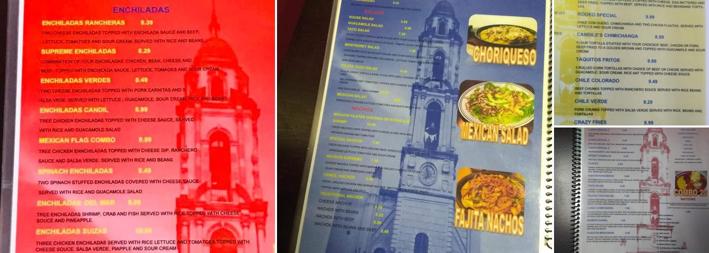 Candiles Mexican Restaurant Menu