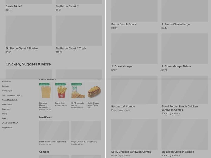 Wendy's Menu