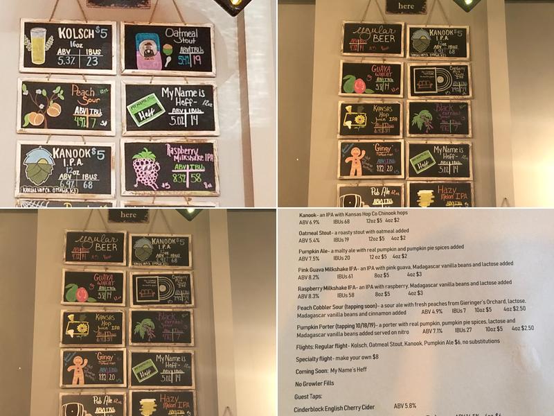 Not Lost Brewing Menu
