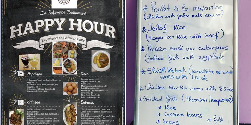 La Reference Restaurant Menu