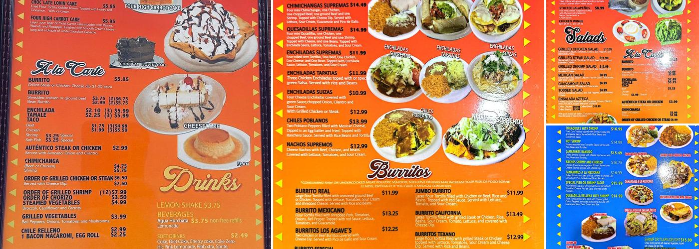 Conquistadors Menu
