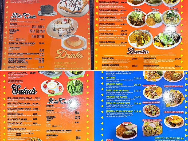 Conquistadors Menu