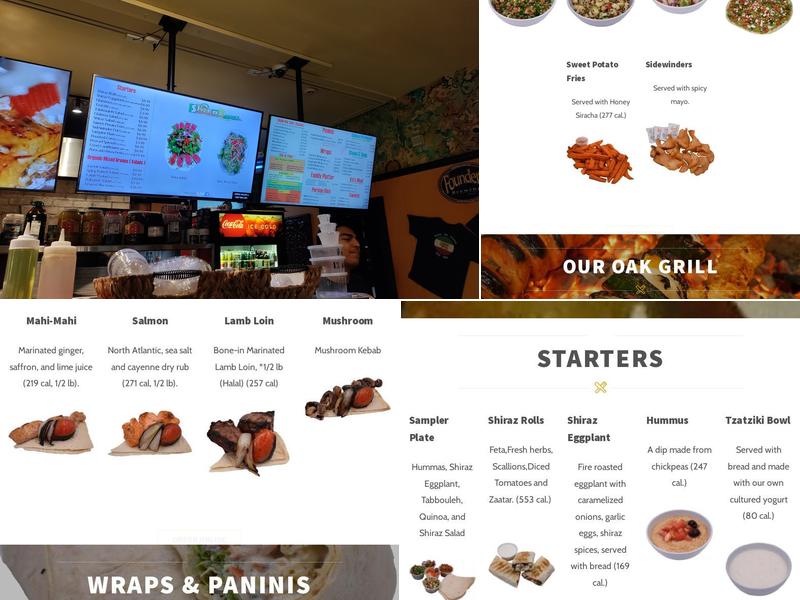 Shiraz Mediterranean Grill Menu