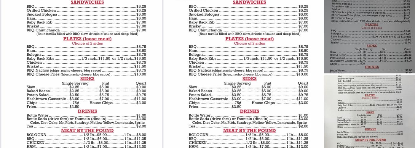 A&B BBQ Menu
