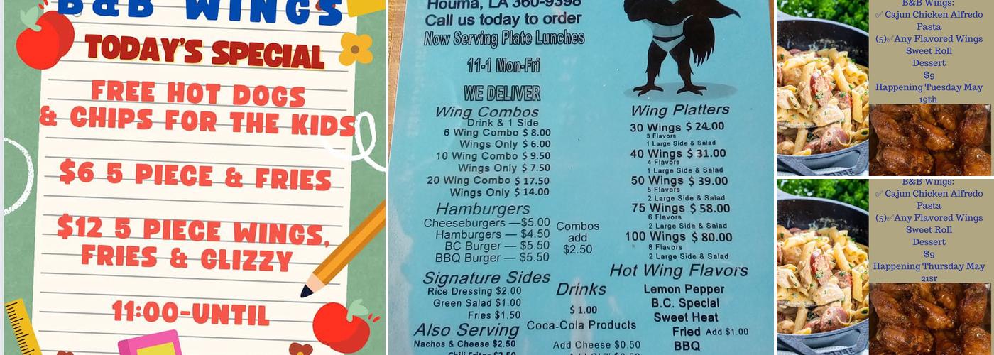 B&B Wings Menu