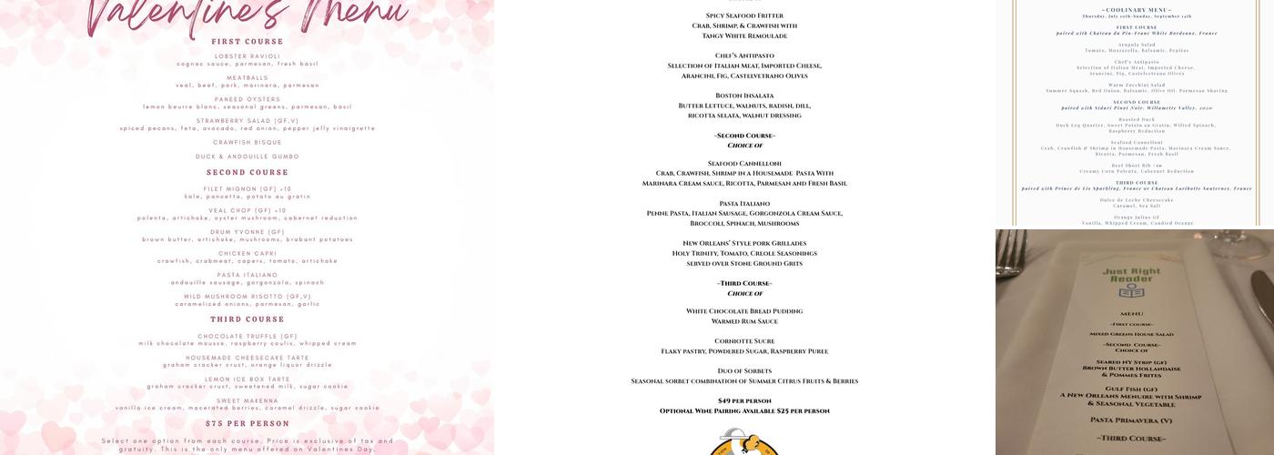ANNUNCIATION Restaurant & Bar Menu