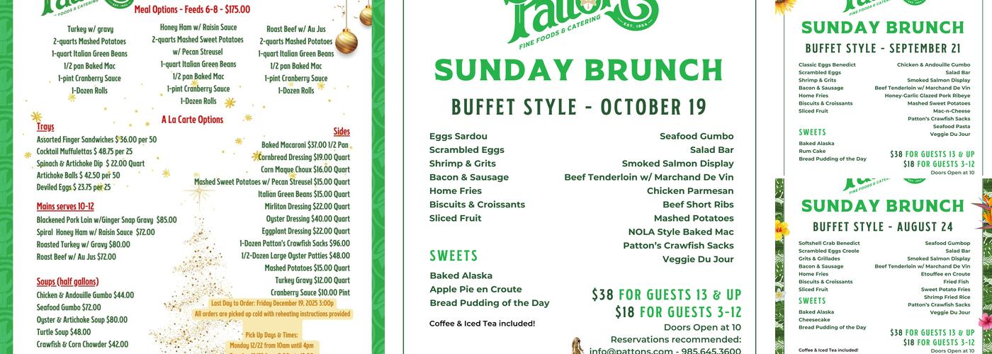 Patton's Menu