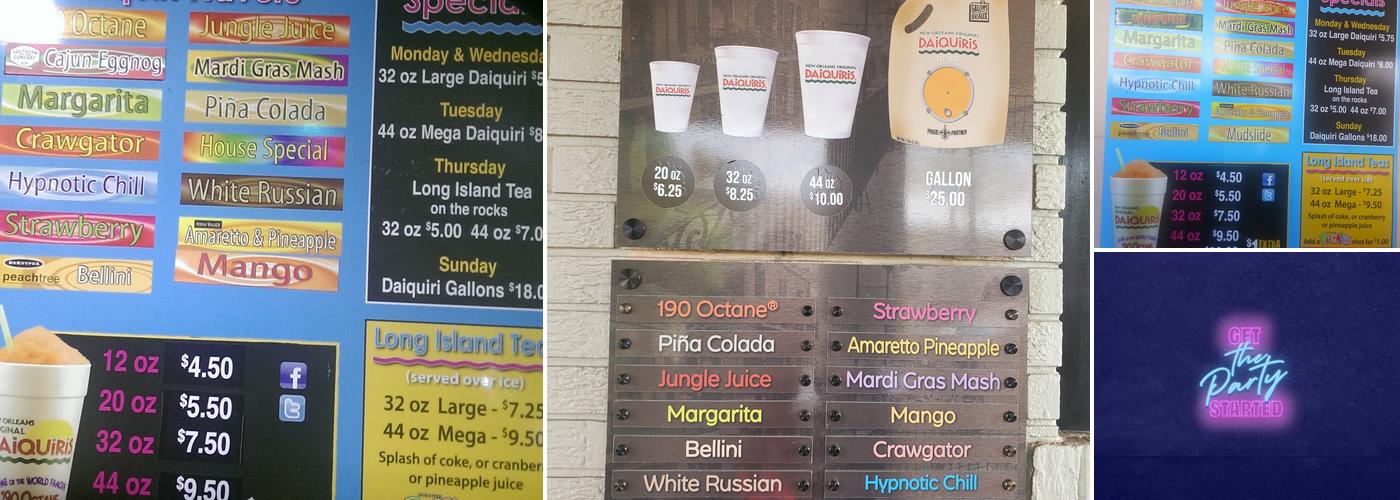New Orleans Original Daiquiris Menu