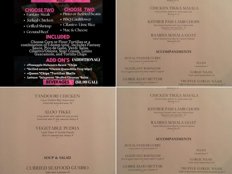 Saffron Caterers Menu