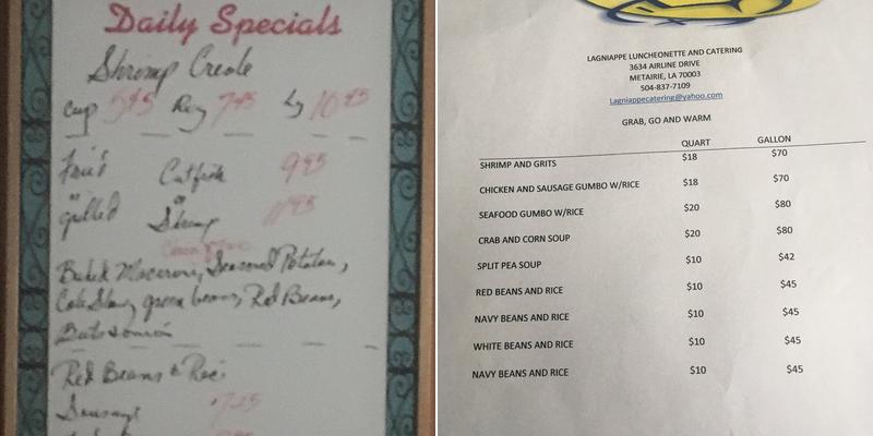 Lagniappe Luncheonette Menu