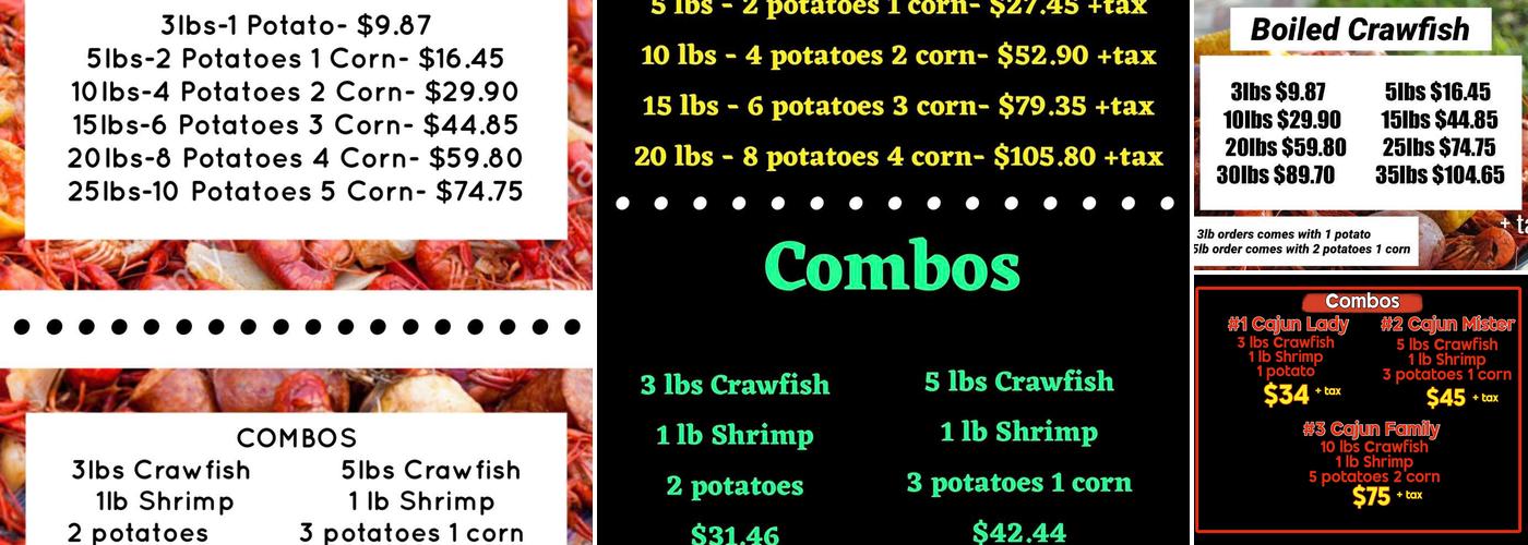 Crawfish Corner Menu