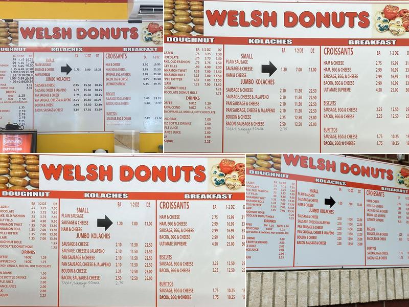 Welsh Donuts Menu