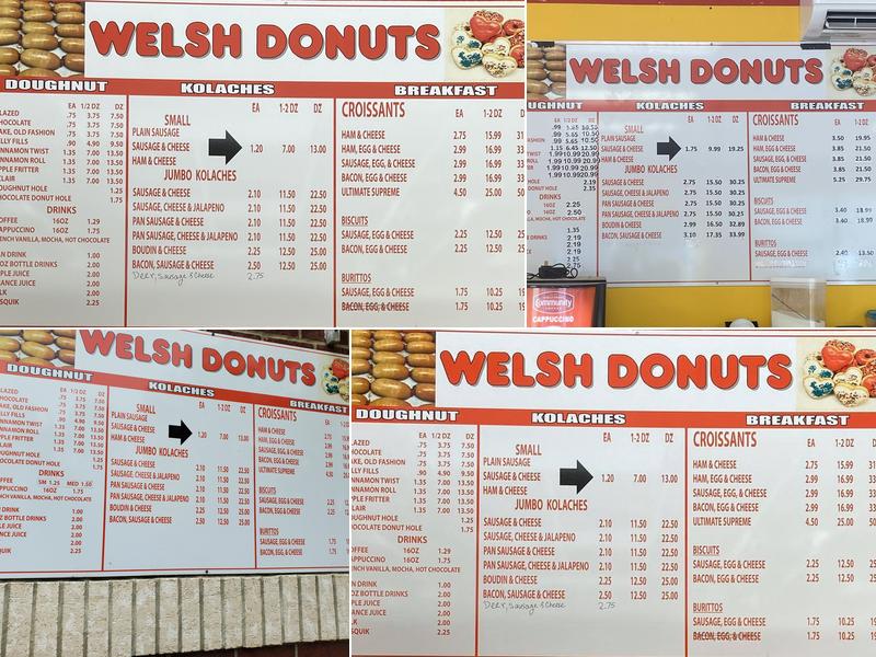 Welsh Donuts Menu