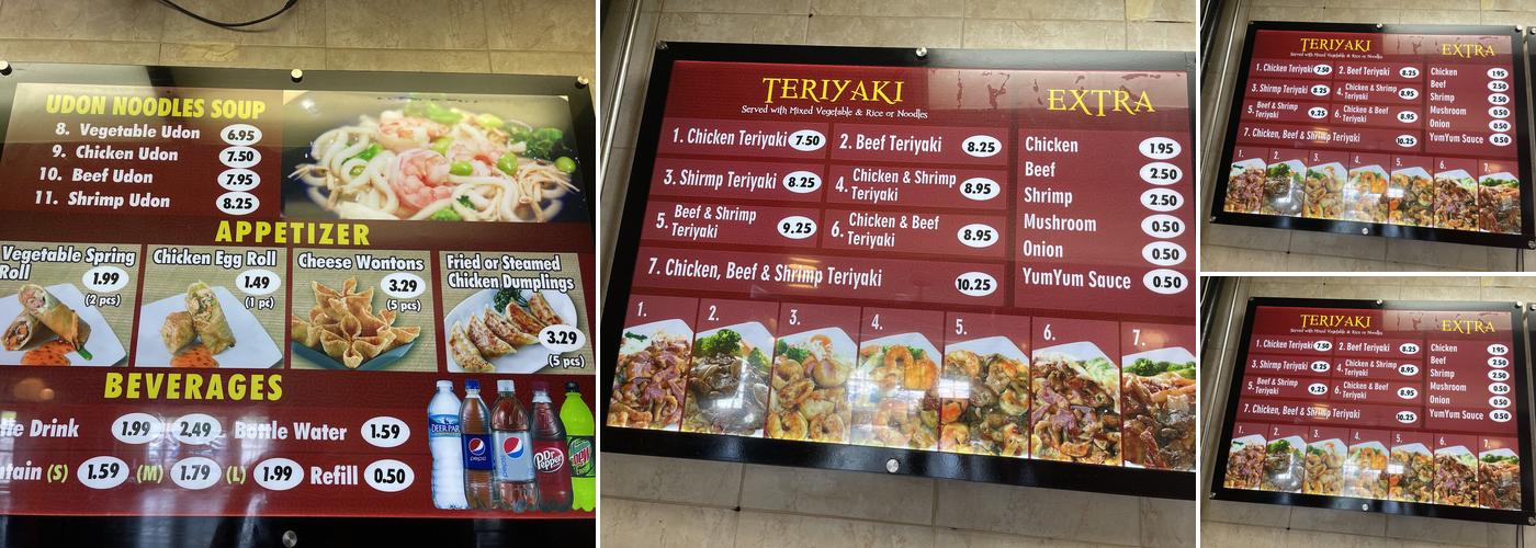 Hibachi express 491 premium outlets Menu