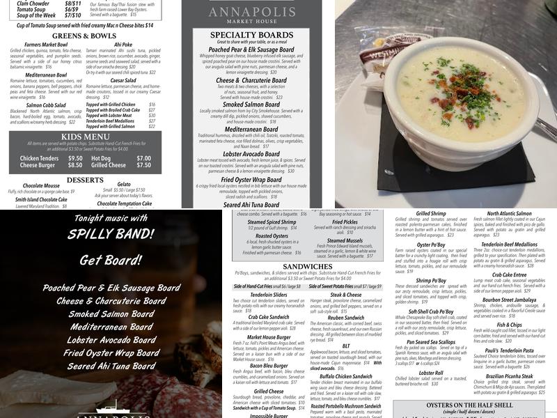 Annapolis Market House Menu