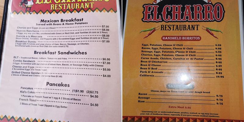 El Rodeo Meat Market Menu