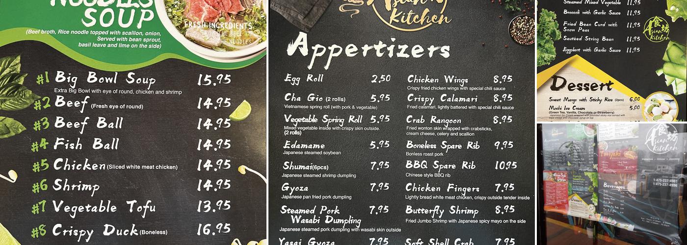 Asian Kitchen Menu