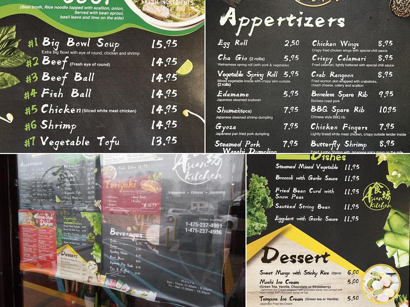 Asian Kitchen Menu