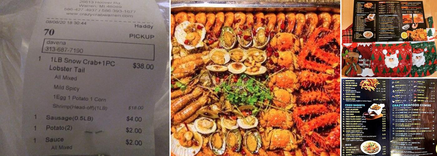 Crazy Crab Menu