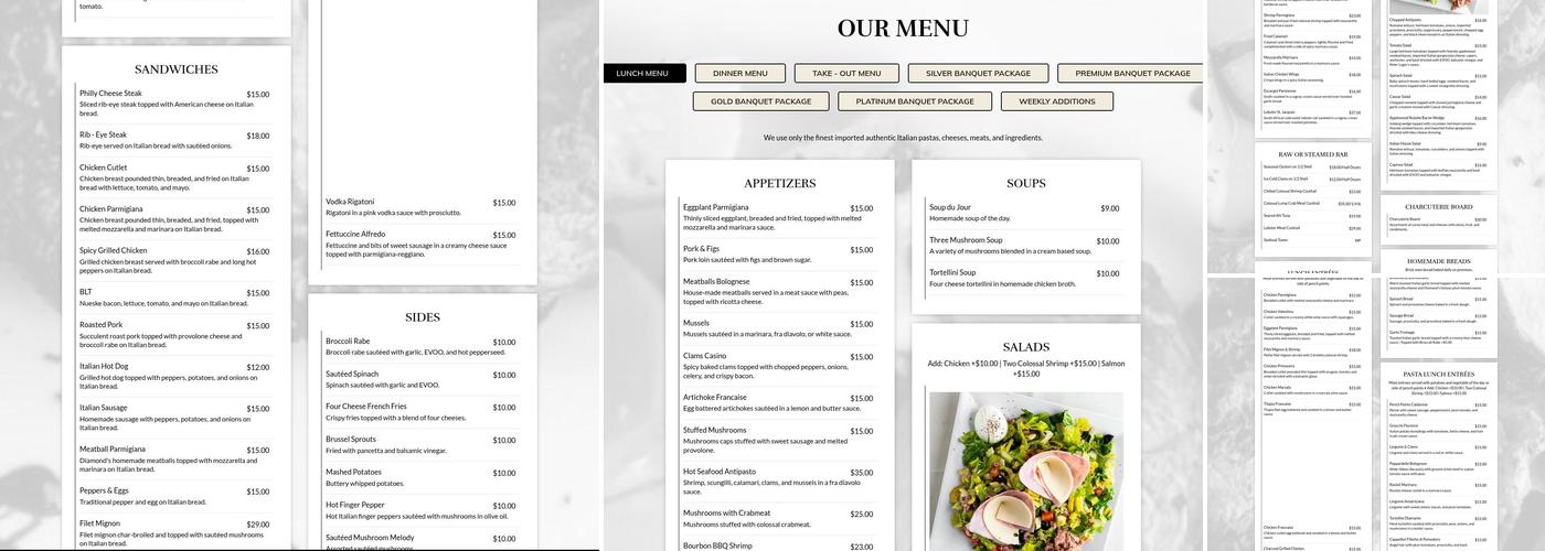 Diamond's Menu