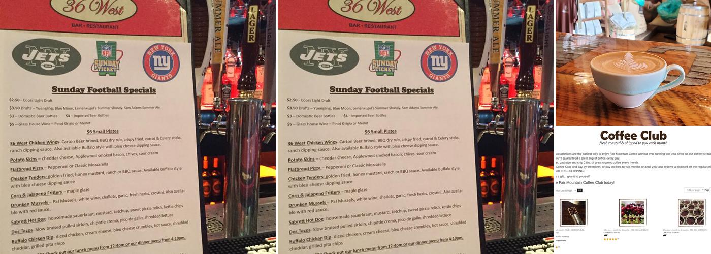 Fair Mountain Coffee Roasters Menu