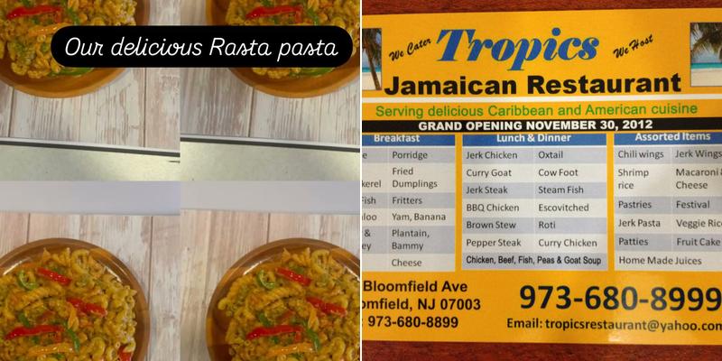Tafari Tropics Jamaican Restaurant Menu