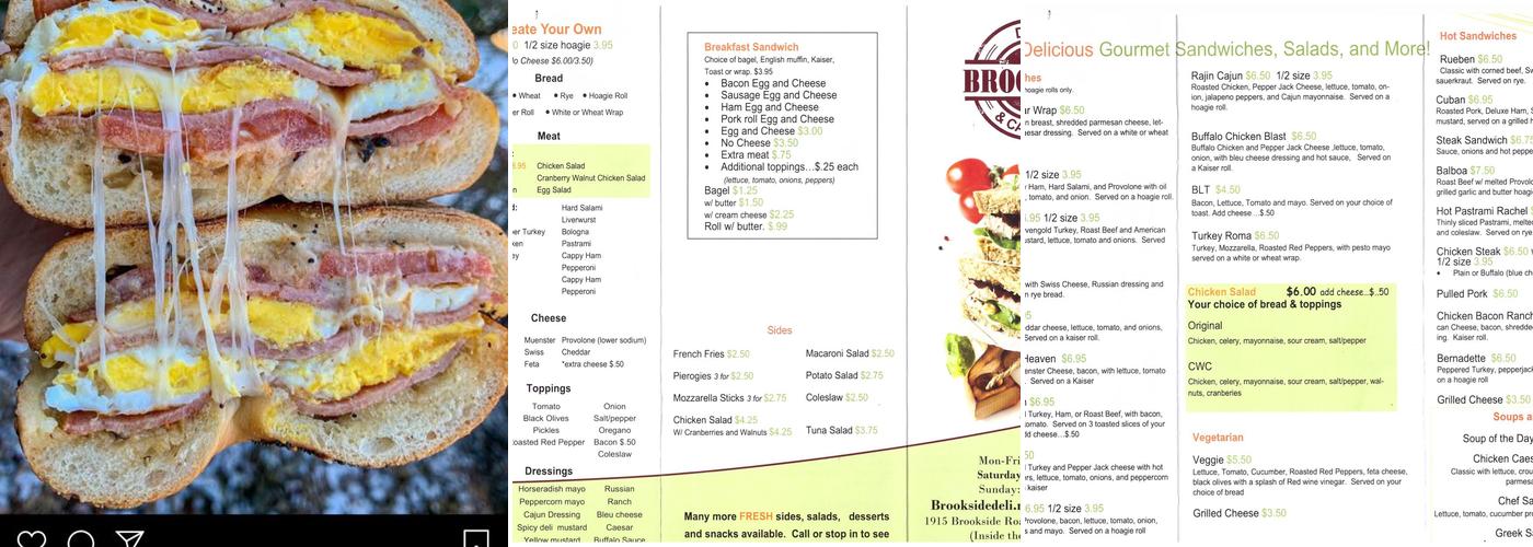 Brookside Deli Menu