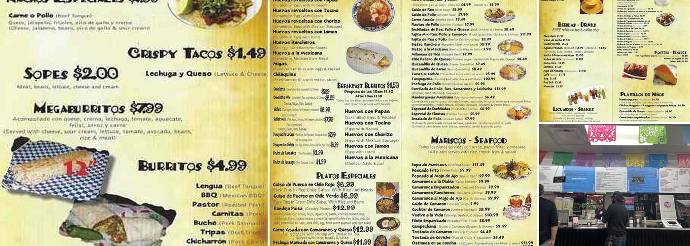 La Nueva Mexicana Menu