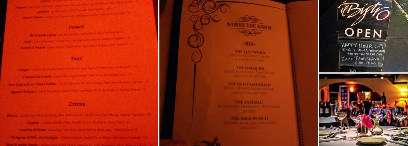 IL Bistro Menu