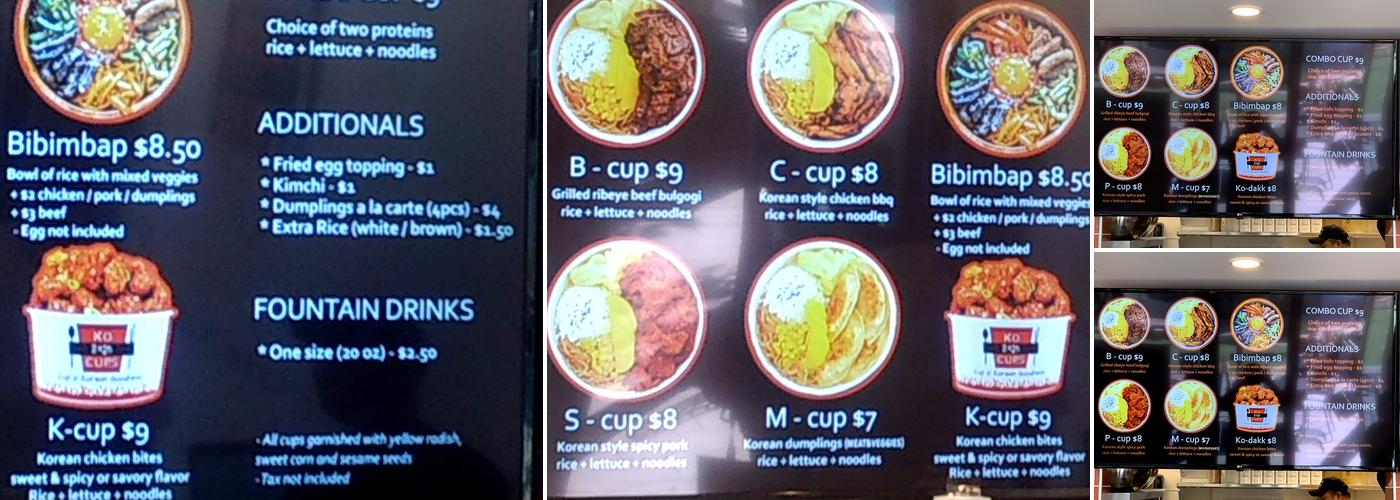 KO Cups Menu