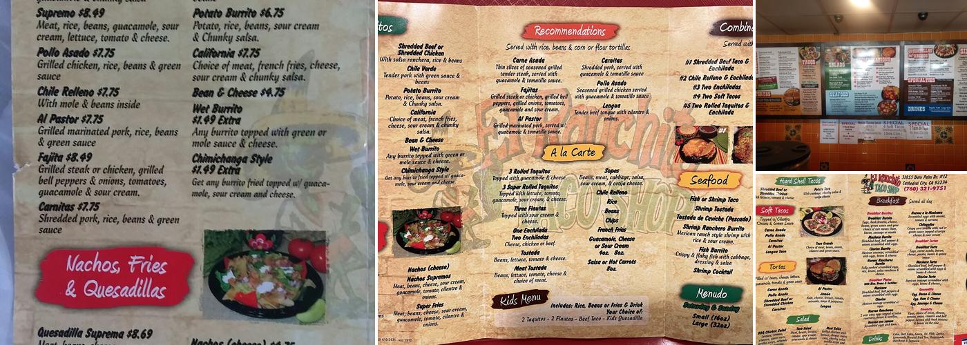 El Ranchito Taco Shop Menu