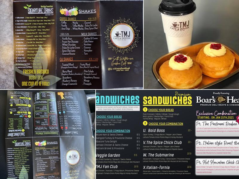 TMJ Cafe & Dough Menu