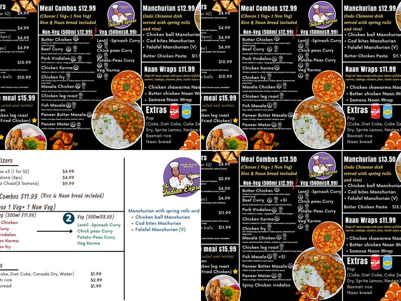 The Indian Express Menu
