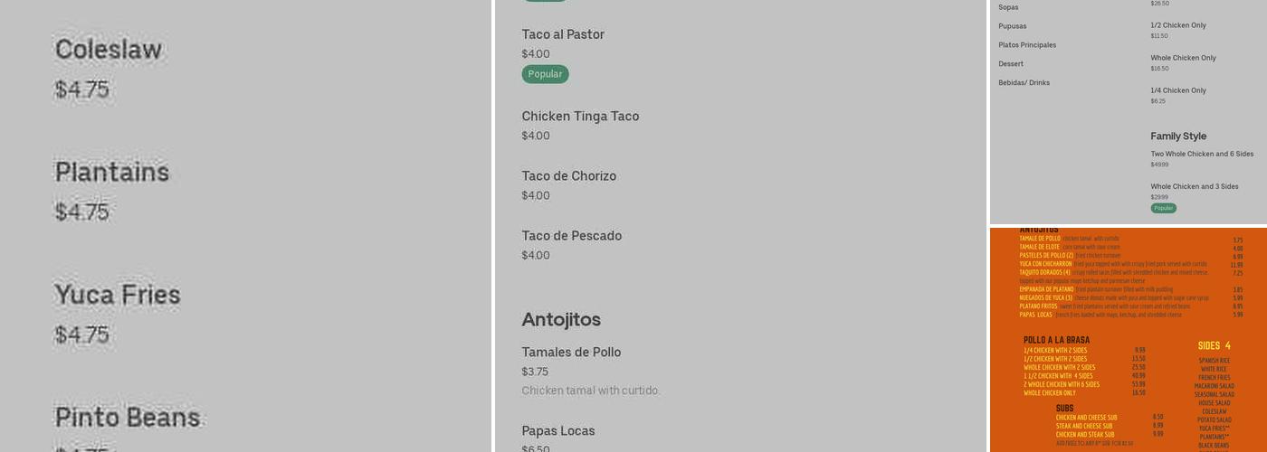 Campeon Pollo a la Brasa Menu