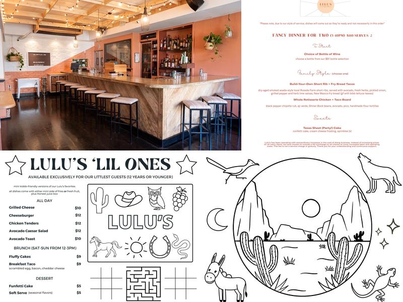 Lulu’s Wine Garden Menu