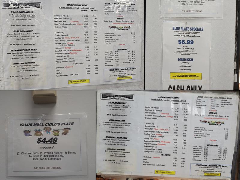 Saints Paradise Cafeteria Menu