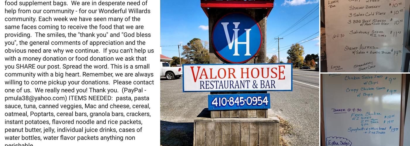 Valor House Restaurant & Bar Menu