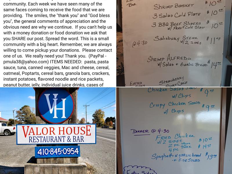 Valor House Restaurant & Bar Menu