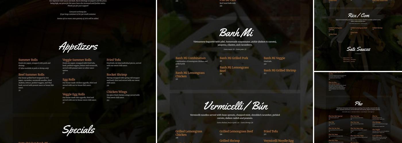 PhoNatics Noodle Bar Menu