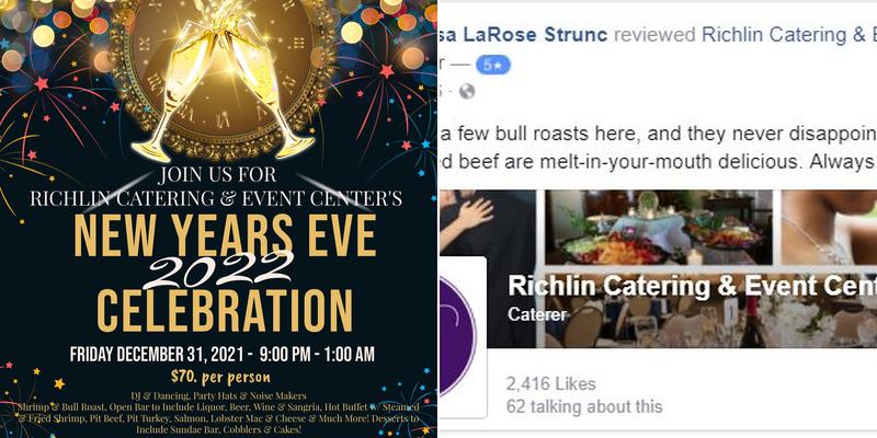 Richlin Catering & Event Center Menu