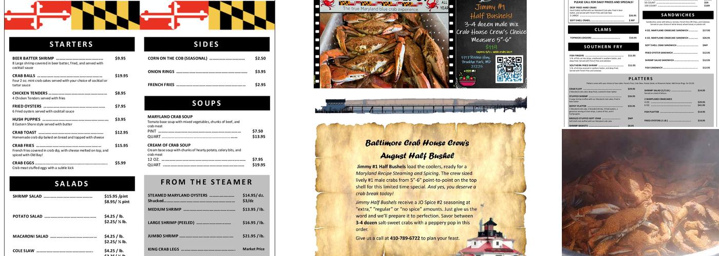 The Crab Depot Menu