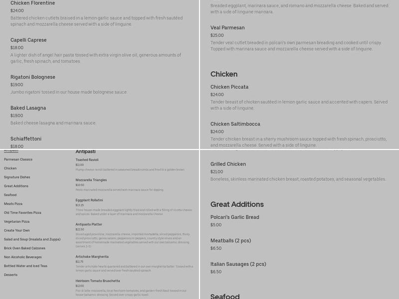 Boston Meals Inc Menu