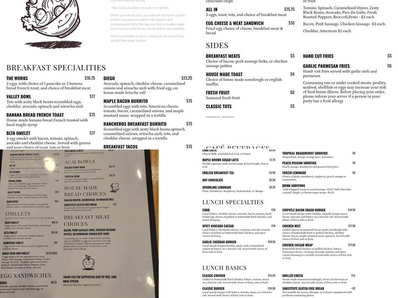 Leo's Table Menu