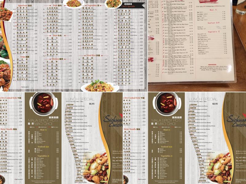 Sichuan Cuisine Menu