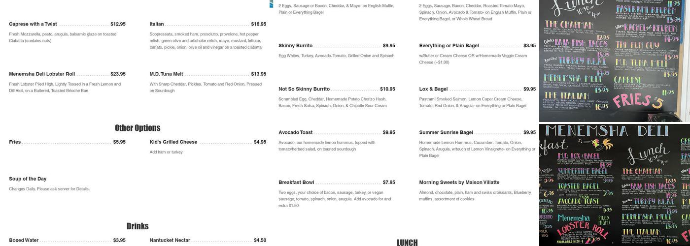 The Menemsha Deli Menu